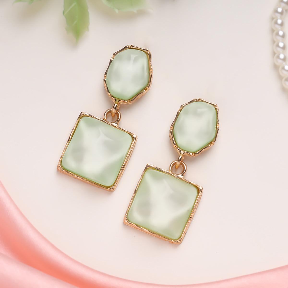 Lime Mist Statement Earrings