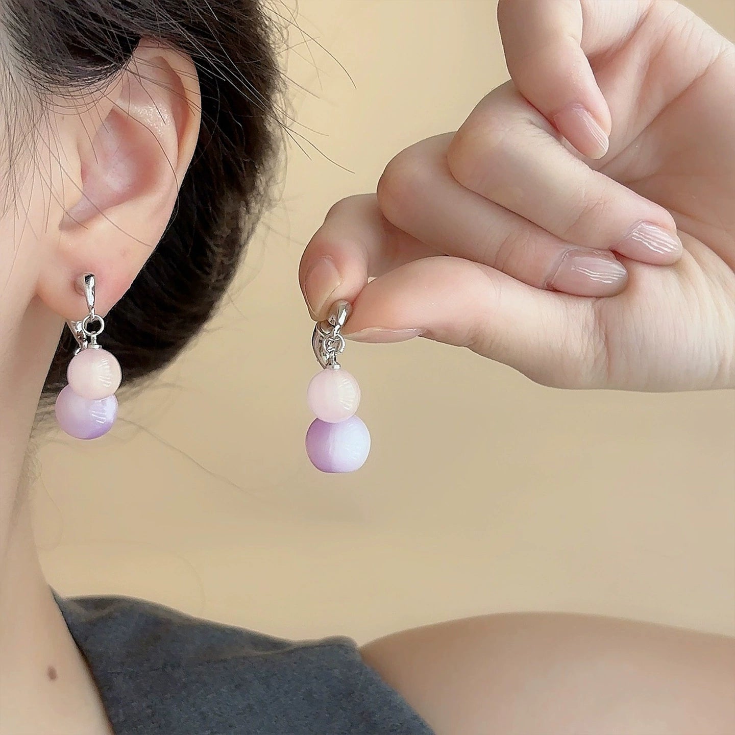 Lavender Orb Earrings