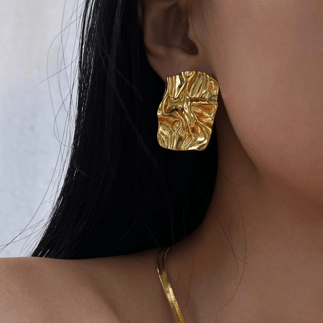 Golden Stud Earrings