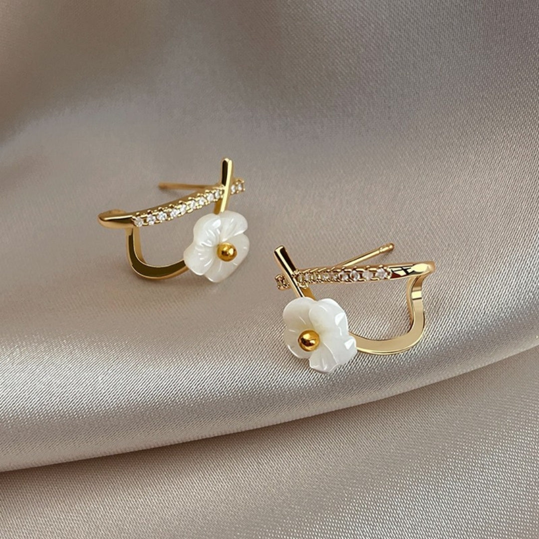 Pearlescent Floral Aura Earrings