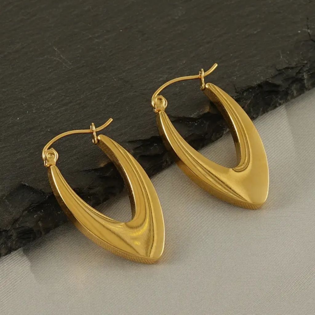 Dainty V Hoop Earrings
