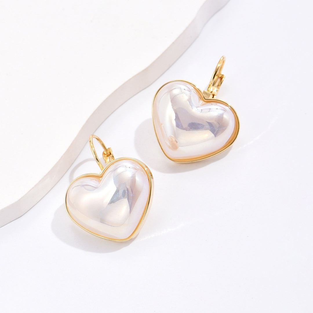Pearl Heart Charms Earrings