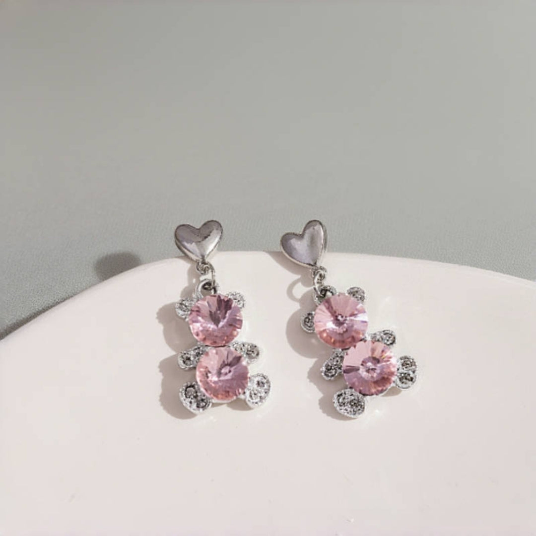 Pink Teddy Love Earrings