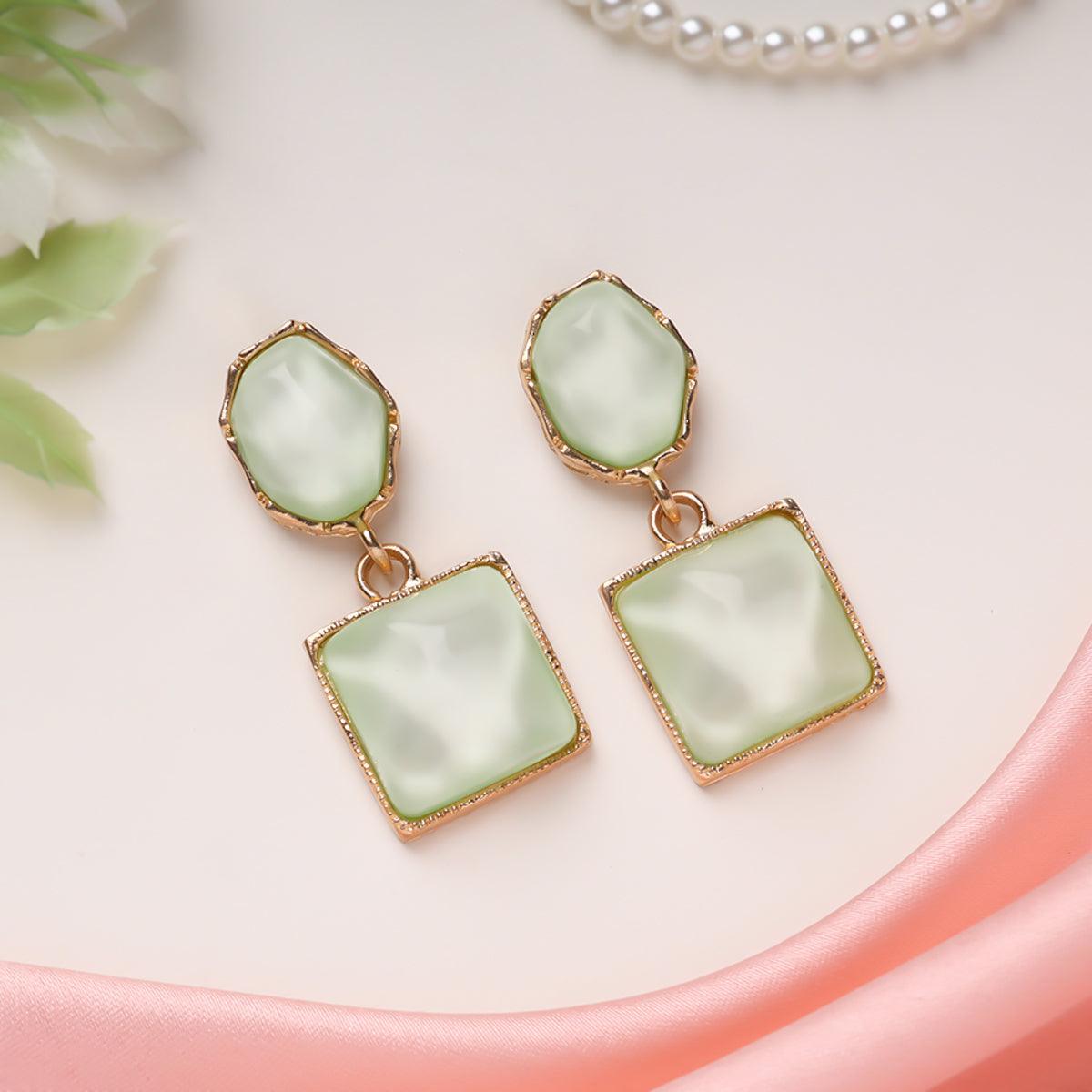 Lime Mist Statement Earrings