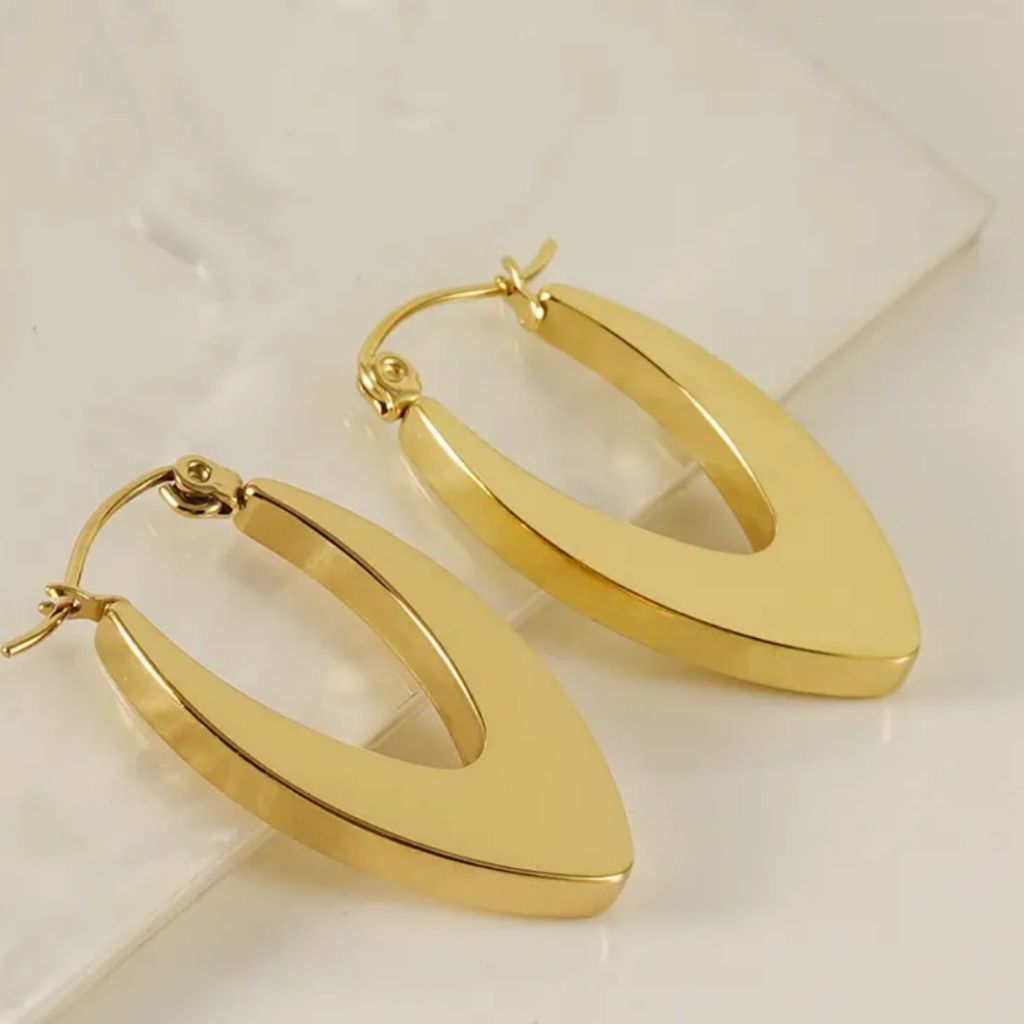 Dainty V Hoop Earrings