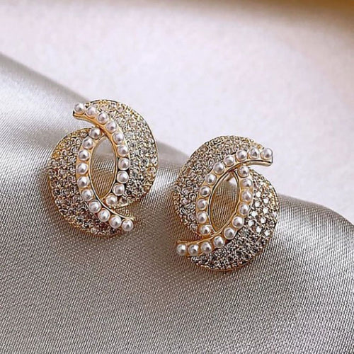 Gold Sparkle Studs Earrings