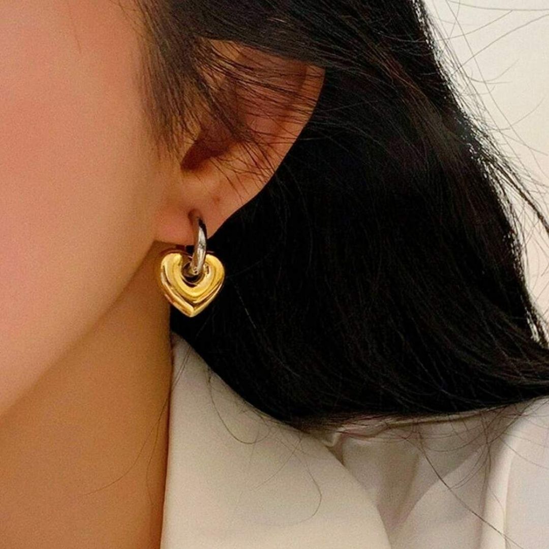 Dual-Tone Amore Huggies Earrings