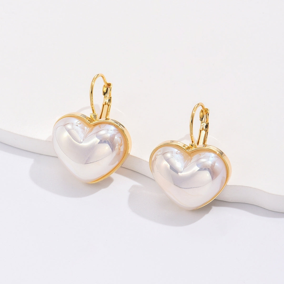 Pearl Heart Charms Earrings