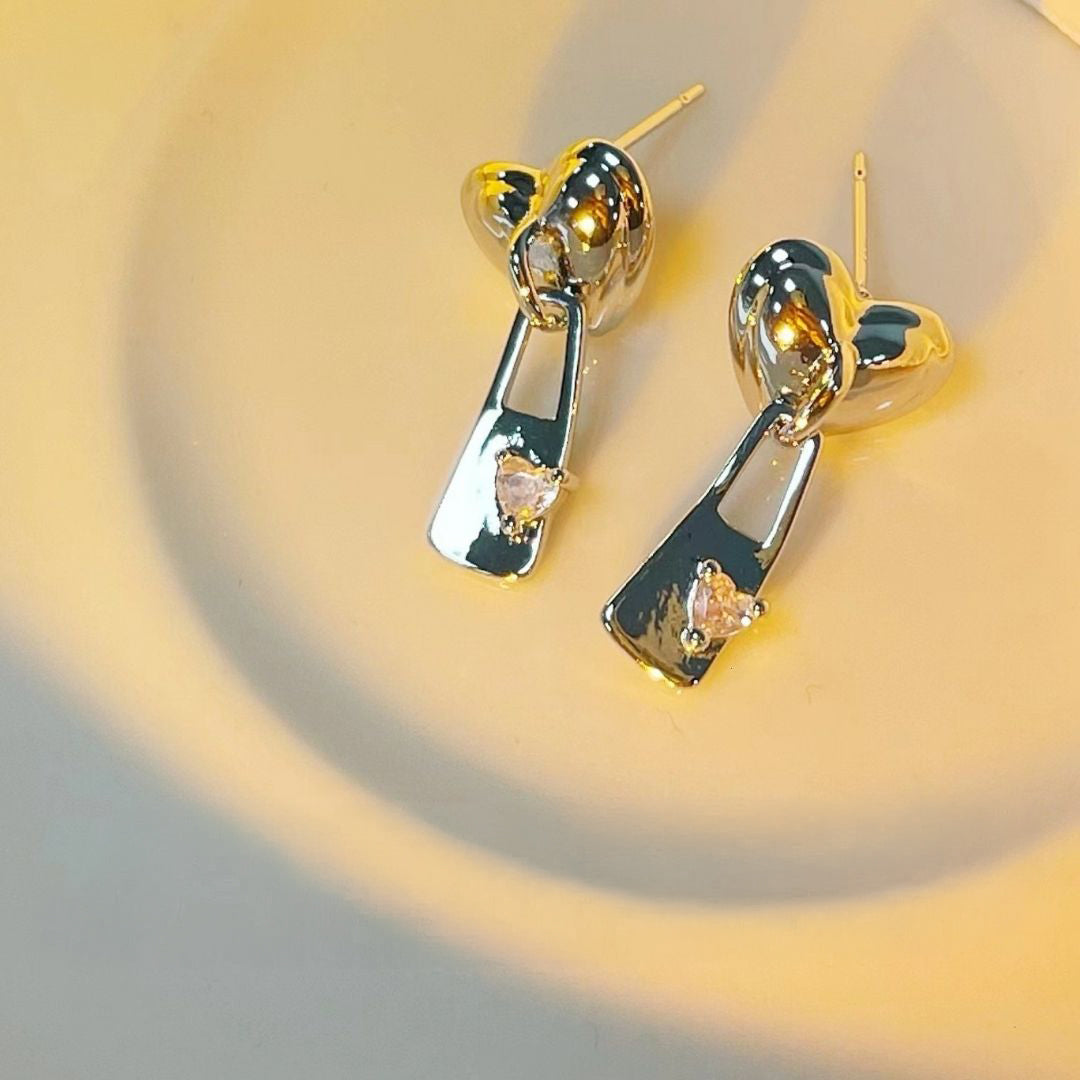 Locked-In Hearts Drop Earrings