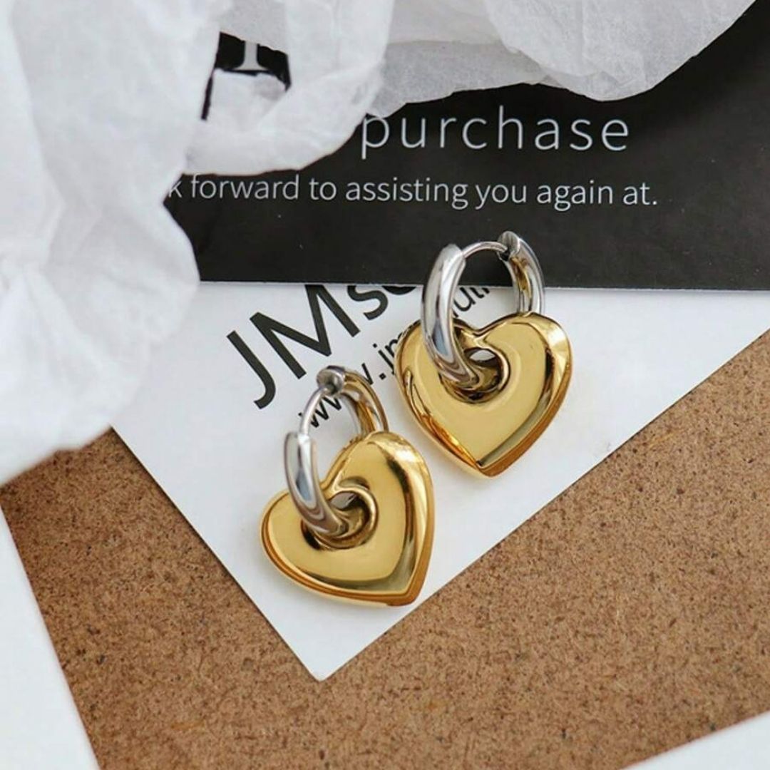 Dual-Tone Amore Huggies Earrings