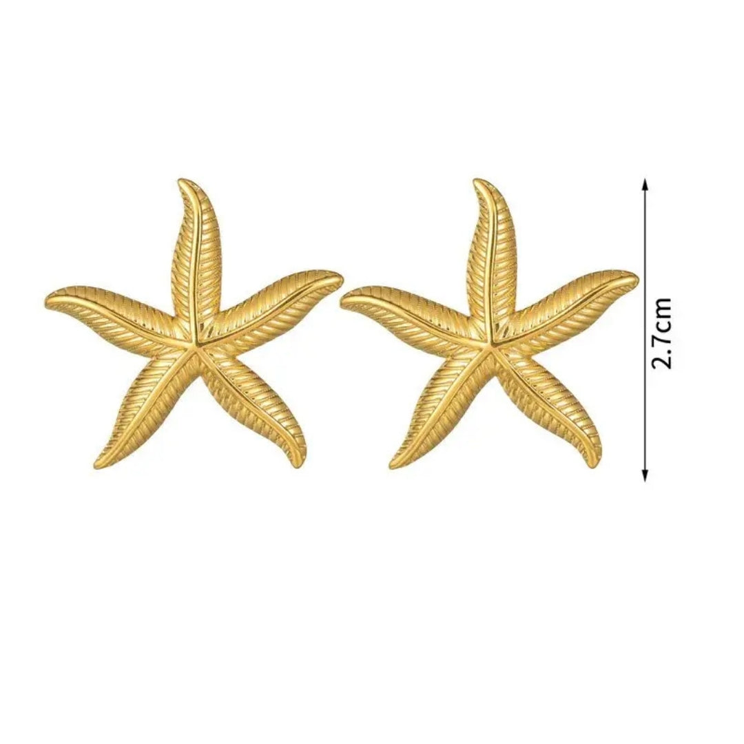 Golden Star Fish Earrings