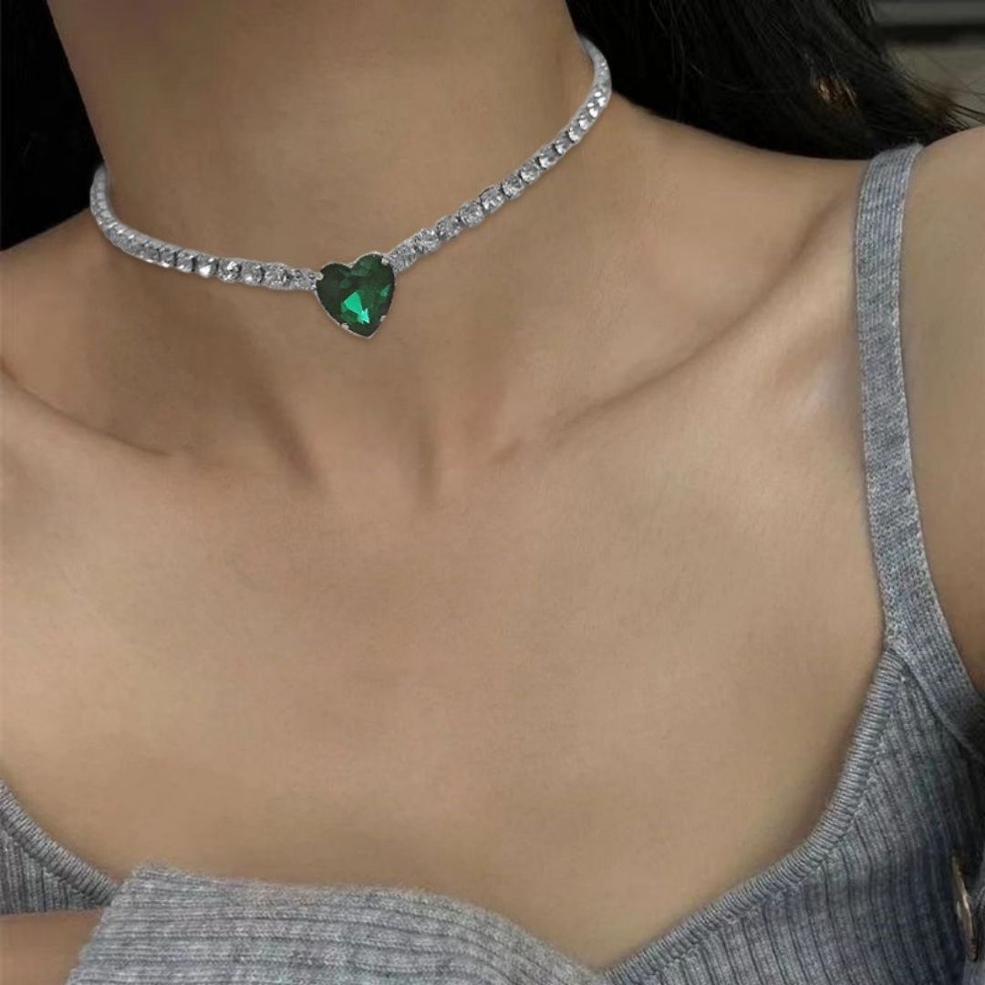 Emerald Amour Heart Necklace