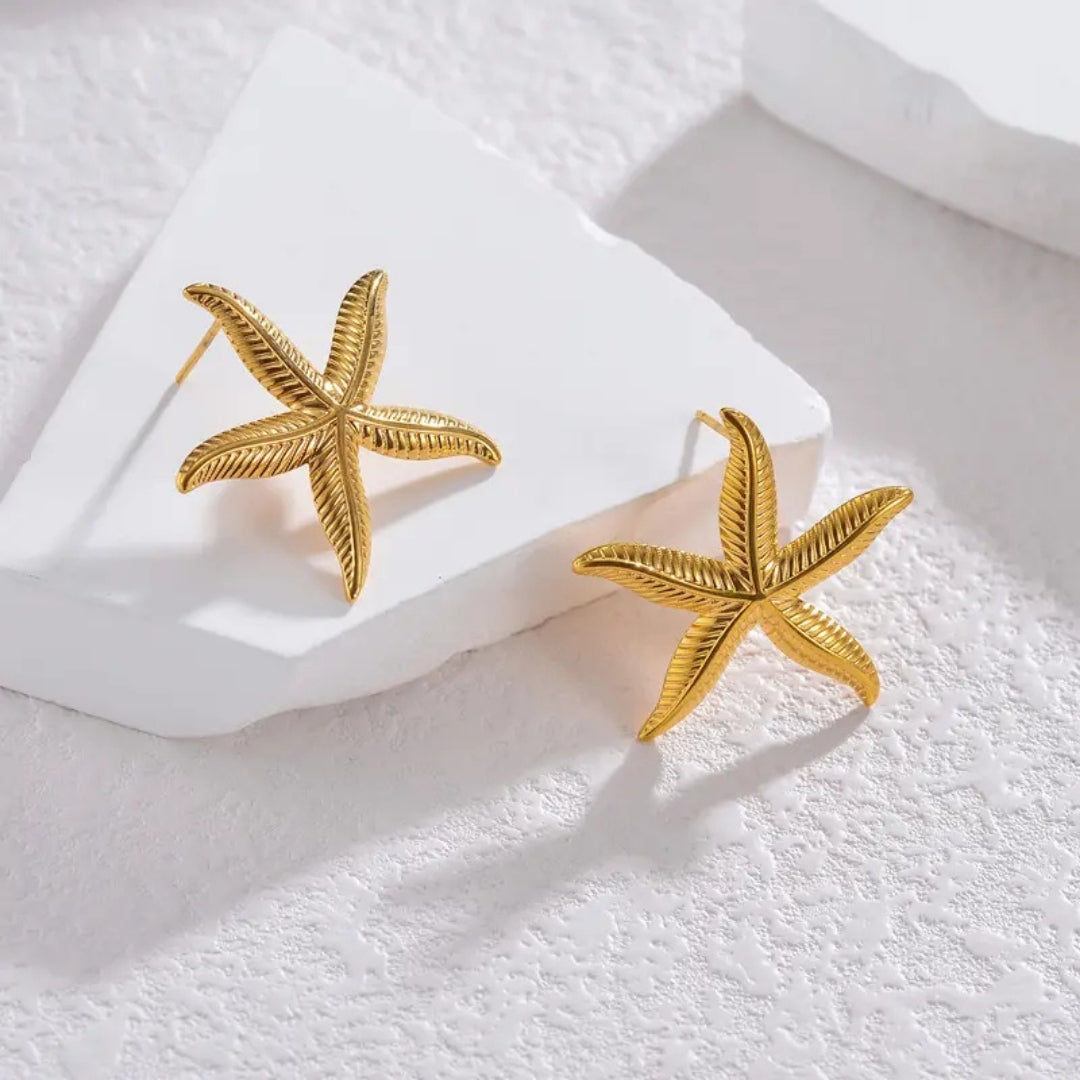 Golden Star Fish Earrings