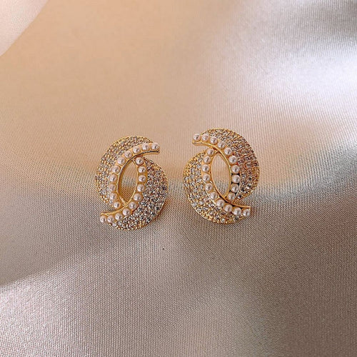 Gold Sparkle Studs Earrings