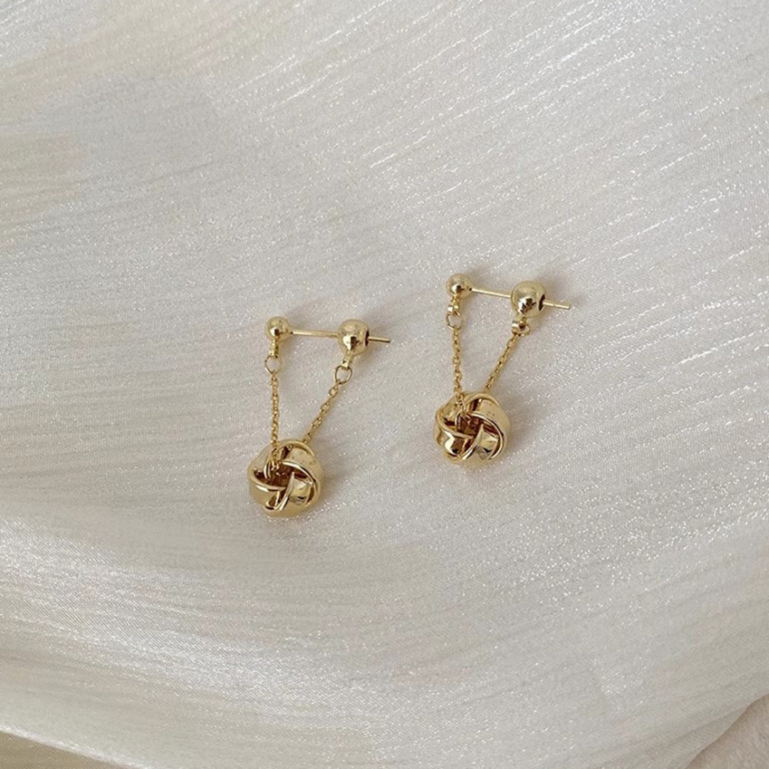 Golden Orb Drops Earrings
