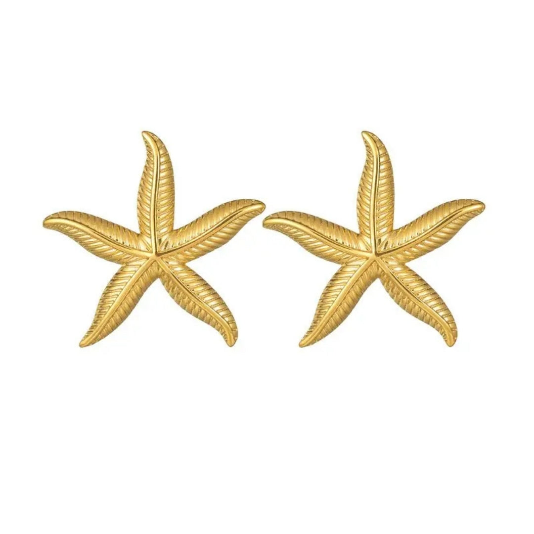 Golden Star Fish Earrings