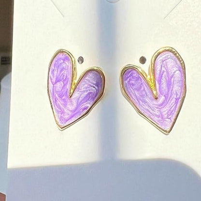 Lilac Heart  Earrings