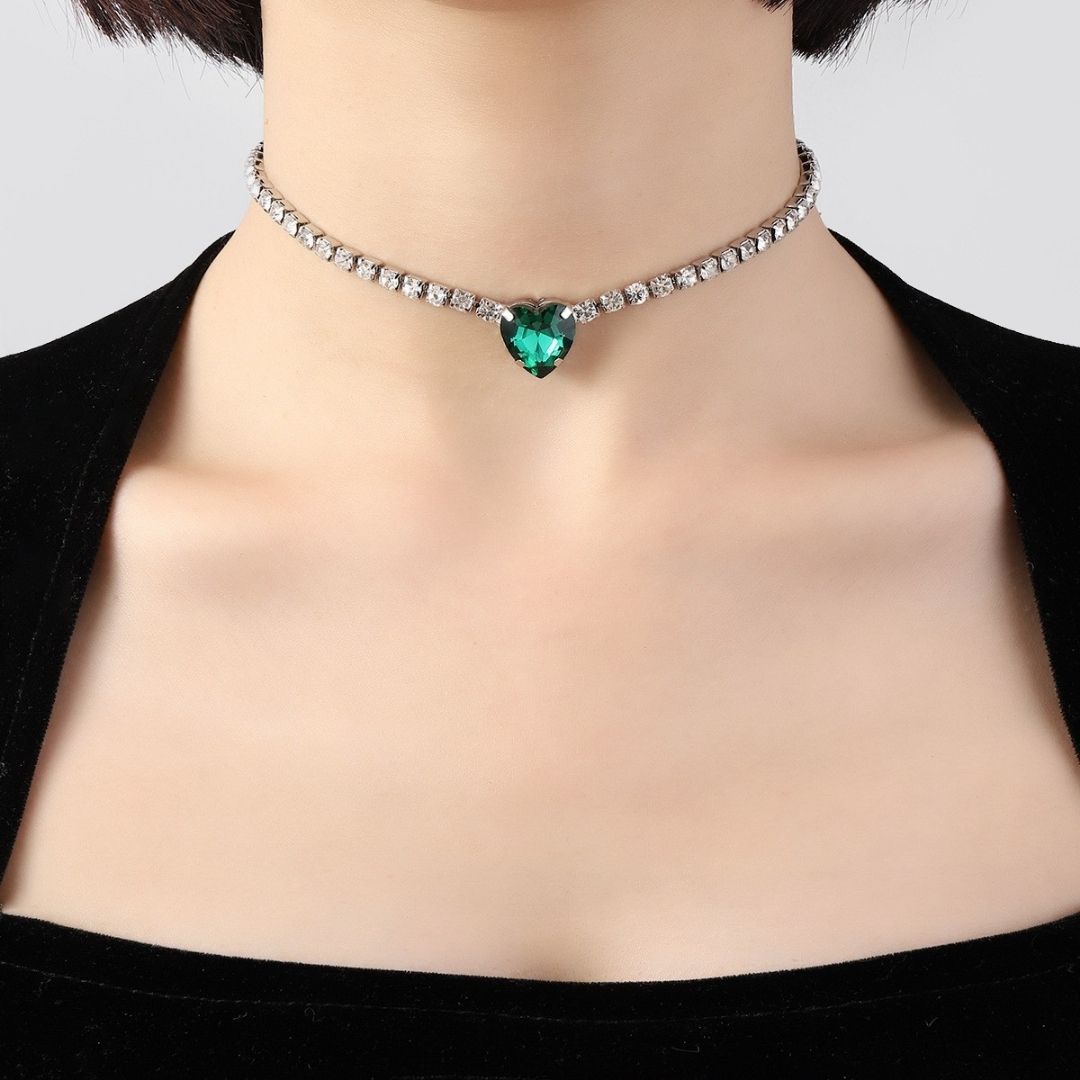 Emerald Amour Heart Necklace