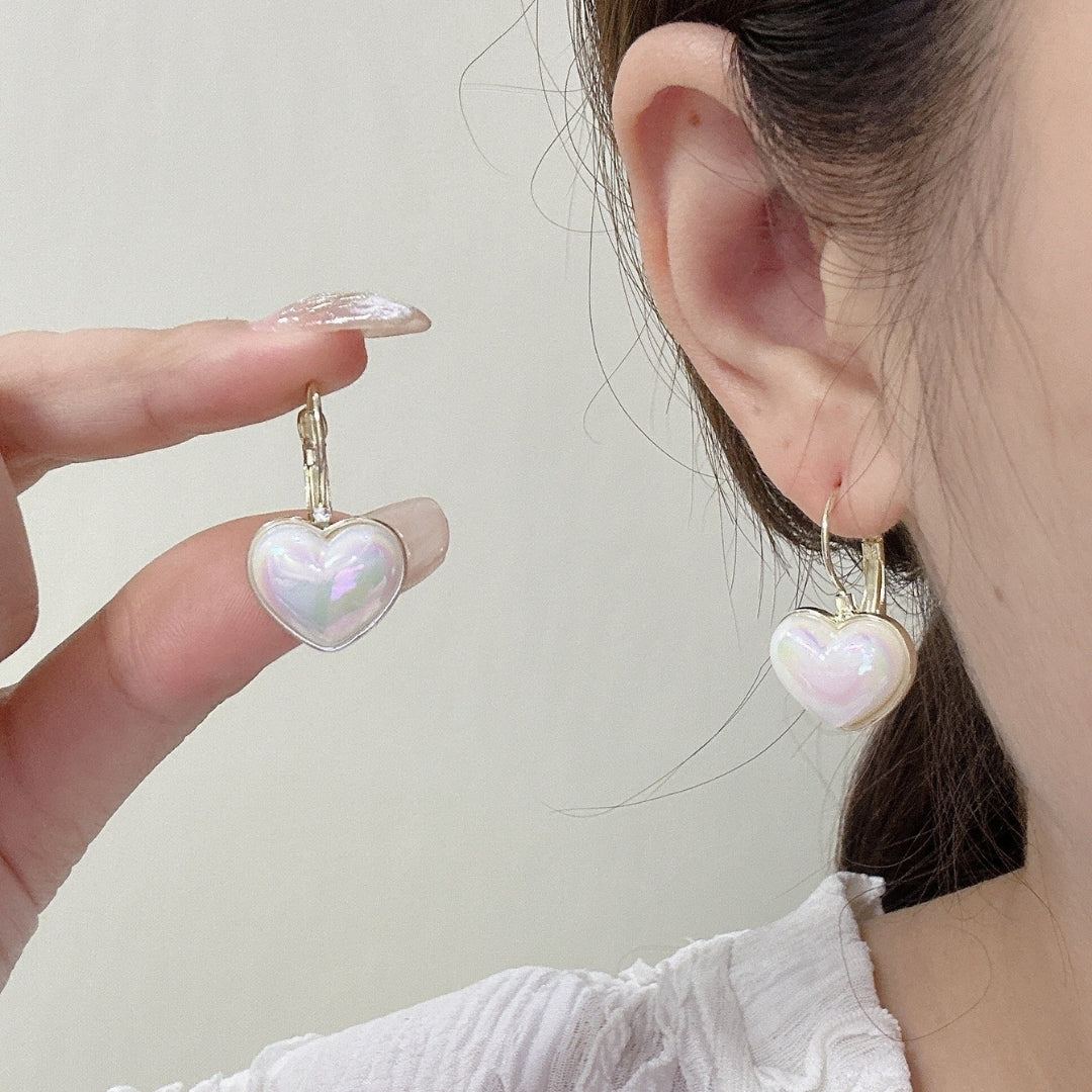 Pearl Heart Charms Earrings
