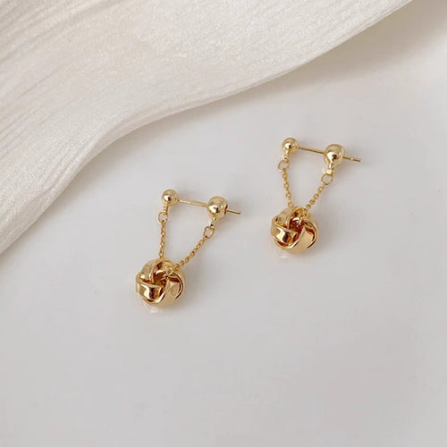 Golden Orb Drops Earrings