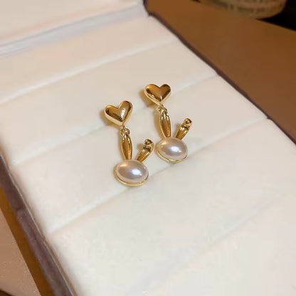 Cute Bunny Heart Earrings