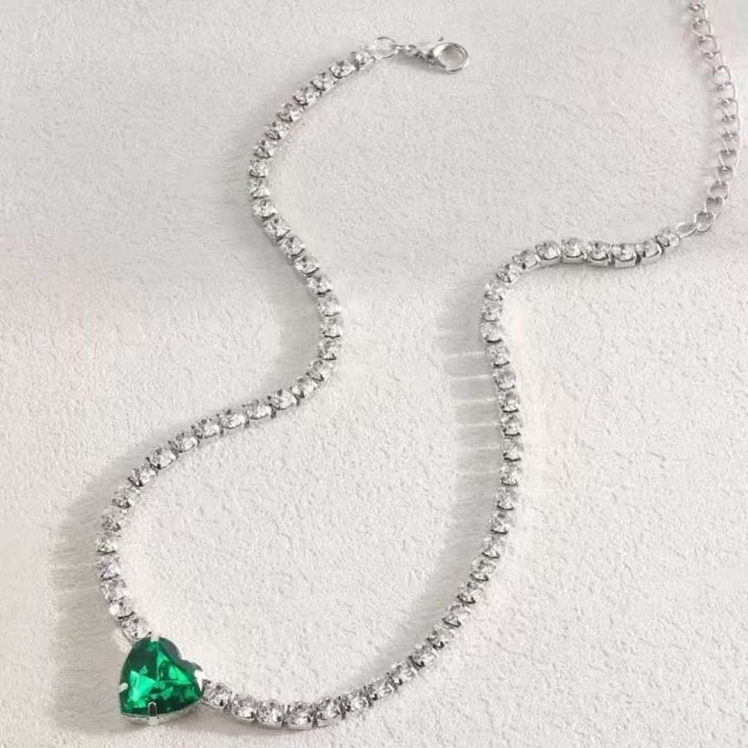 Emerald Amour Heart Necklace