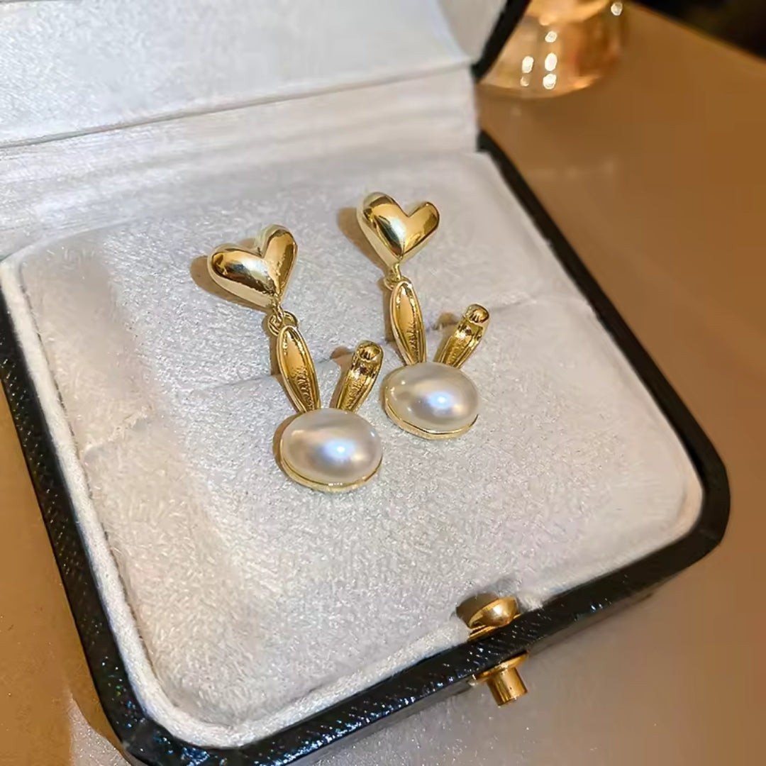 Cute Bunny Heart Earrings