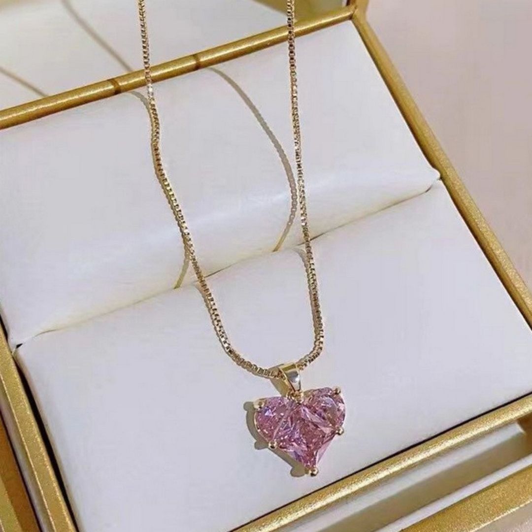 Sweetheart Rose Crystal Chain Necklace