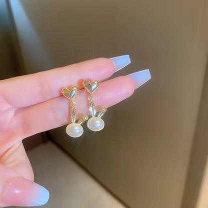 Cute Bunny Heart Earrings