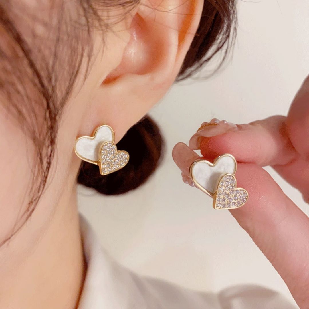 Everlasting Love Heart Studs Earrings