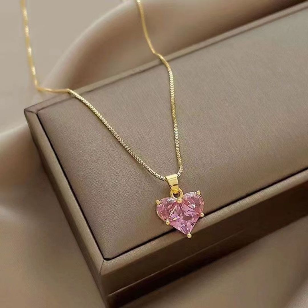 Sweetheart Rose Crystal Chain Necklace