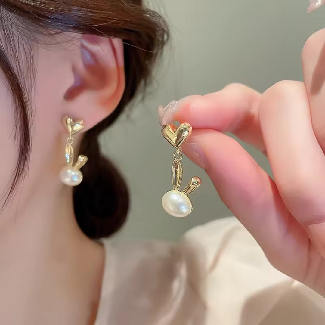 Cute Bunny Heart Earrings