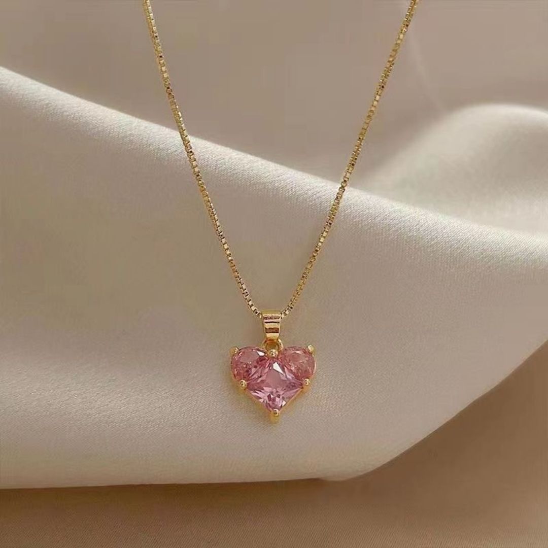 Sweetheart Rose Crystal Chain Necklace
