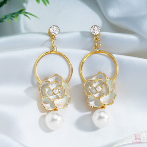 Camellia Pearl Earrings