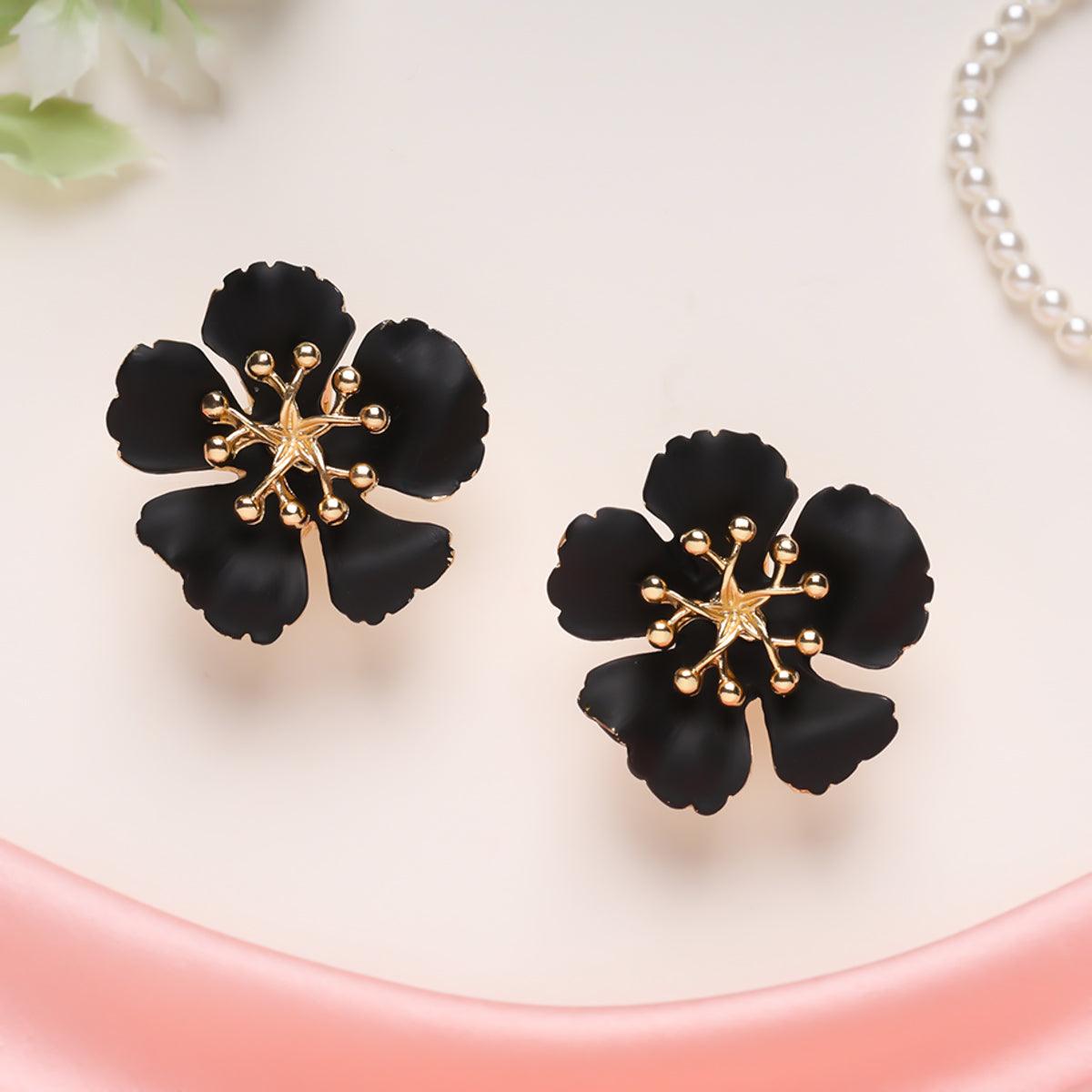 Midnight Rose Stud Earrings