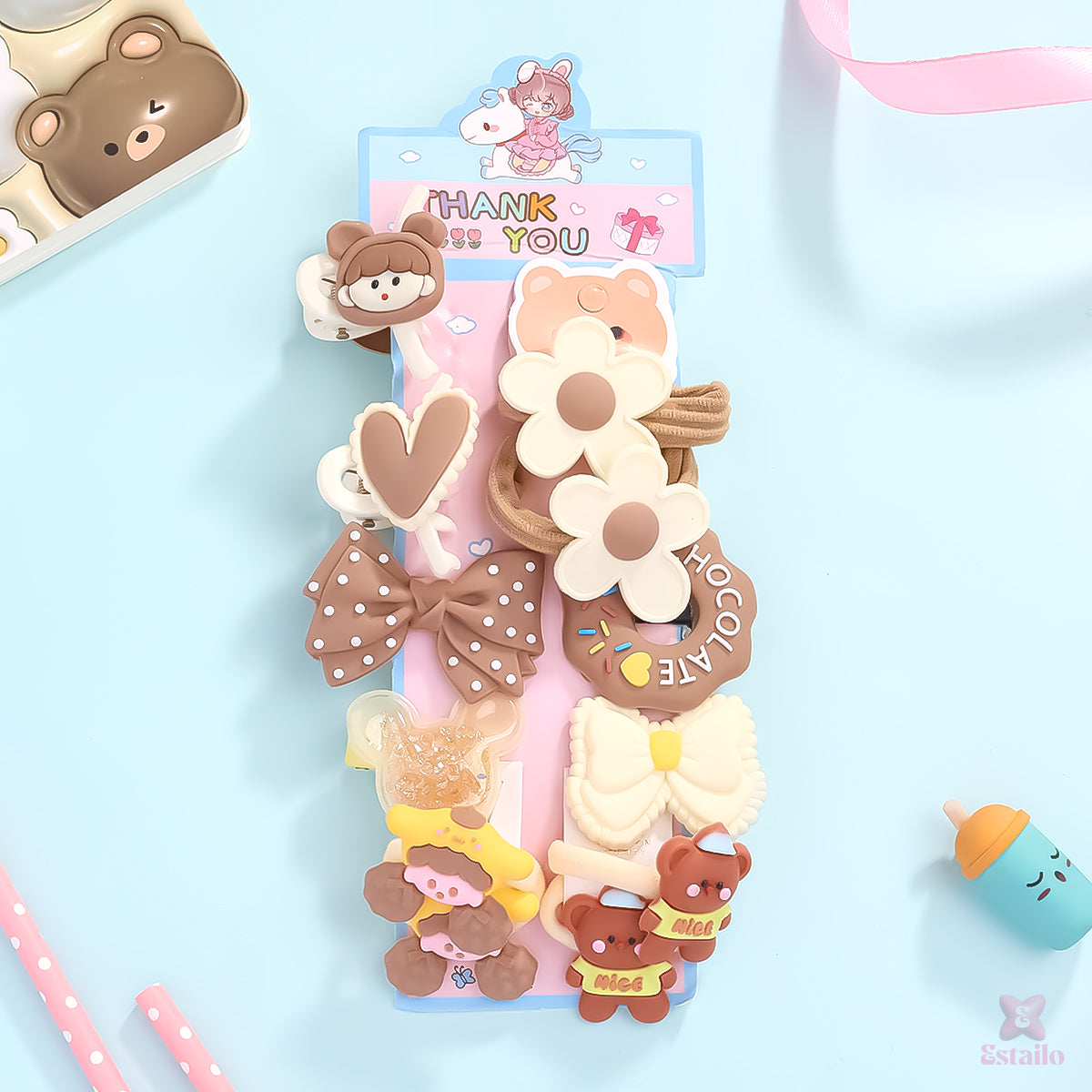 Mocha Hair Accessories Combo for Kids