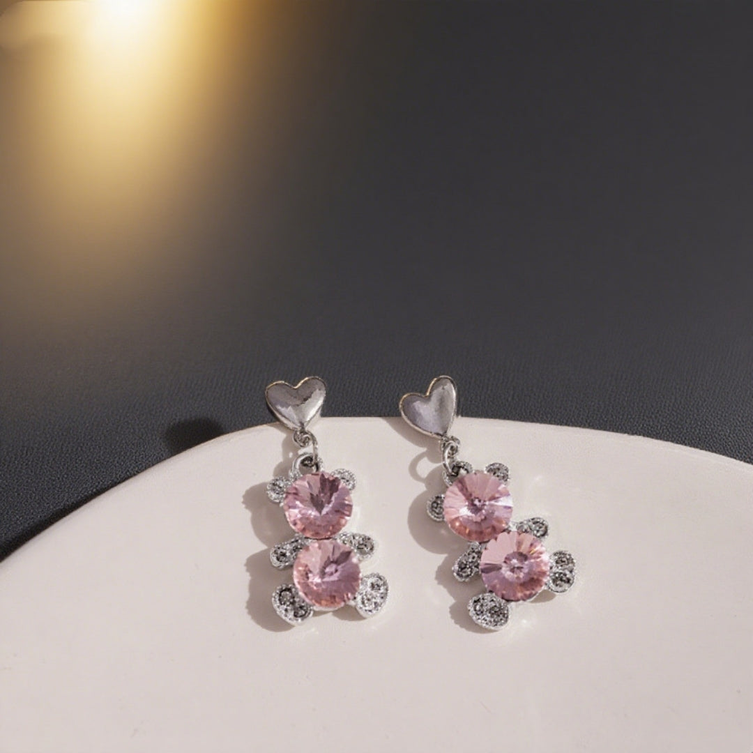 Pink Teddy Love Earrings
