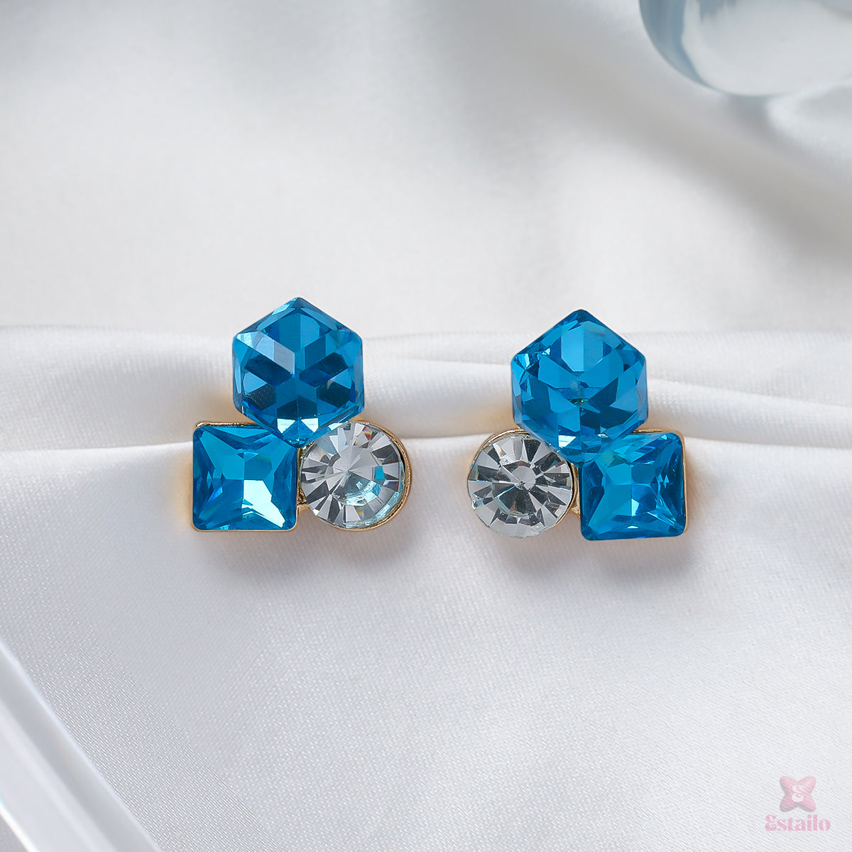 Blue Mosaic Stud Earring