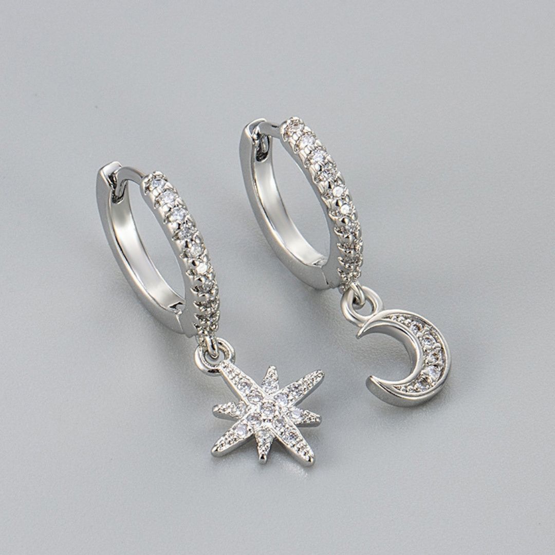 Star & Moon Dangle Earrings