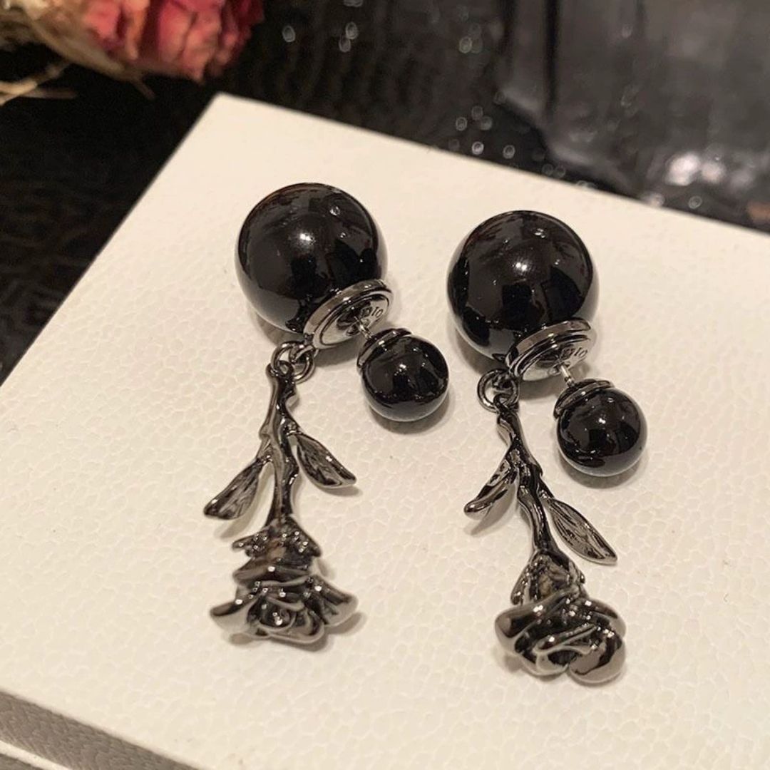 Shadowed Rosette Drops Earrings