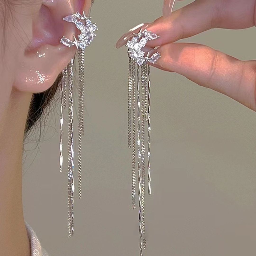 Moonlit Droplet Ear Cuff Earrings