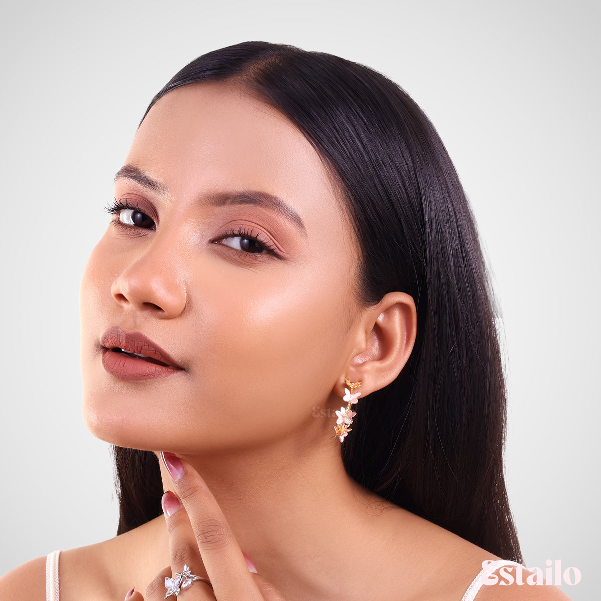 Gilded Chrysalis Hoops Earring