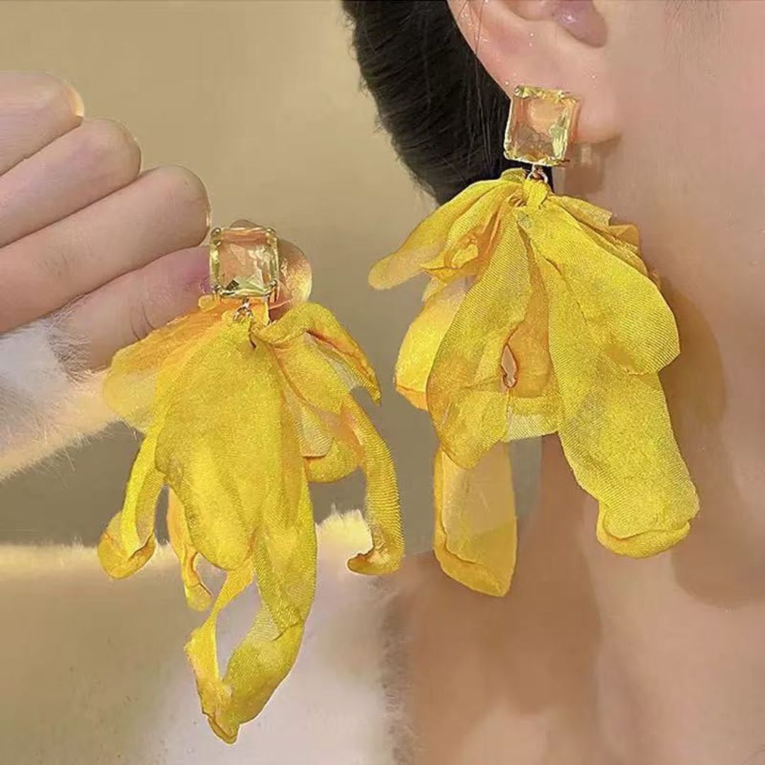 Canary Floral Statement Earrings