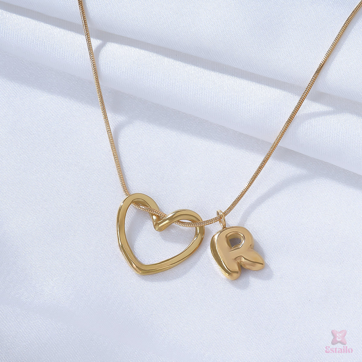 Elegant Initial Heart Necklace
