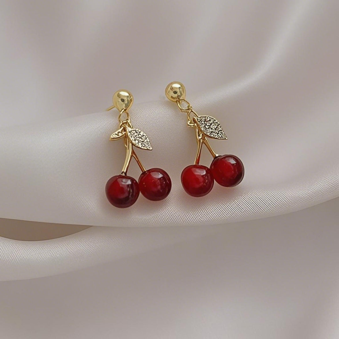 Cherry Charm Drops Earrings