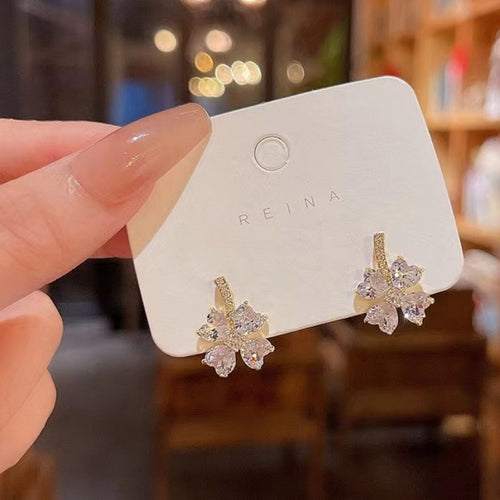 Clear Clover Crystals Earrings
