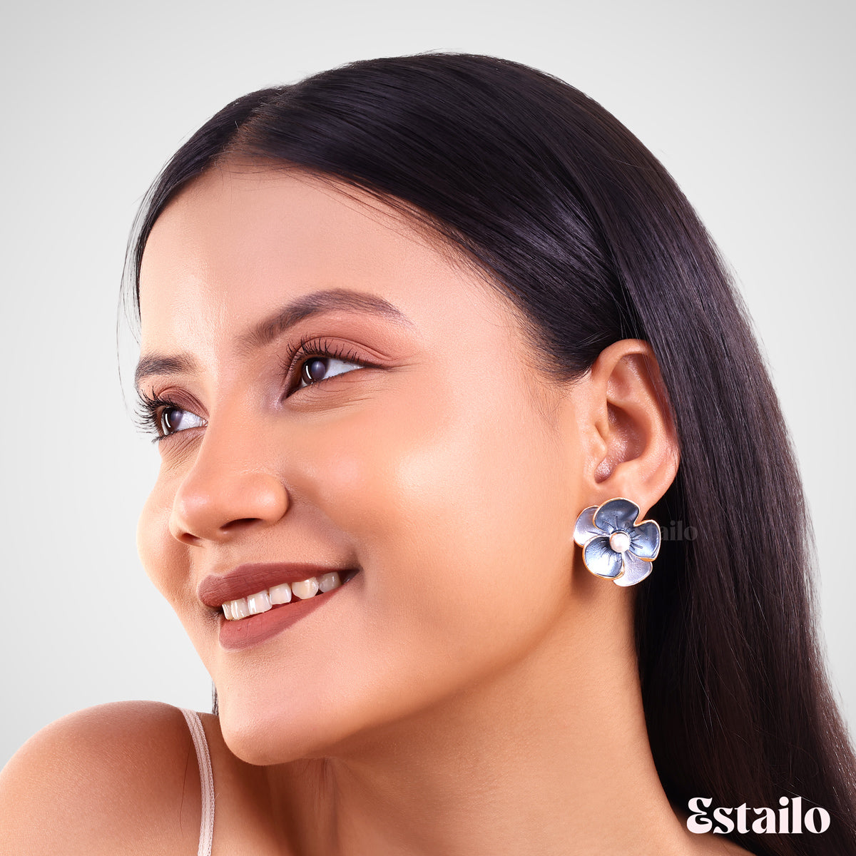 Dewy Rosebud Studs Earring