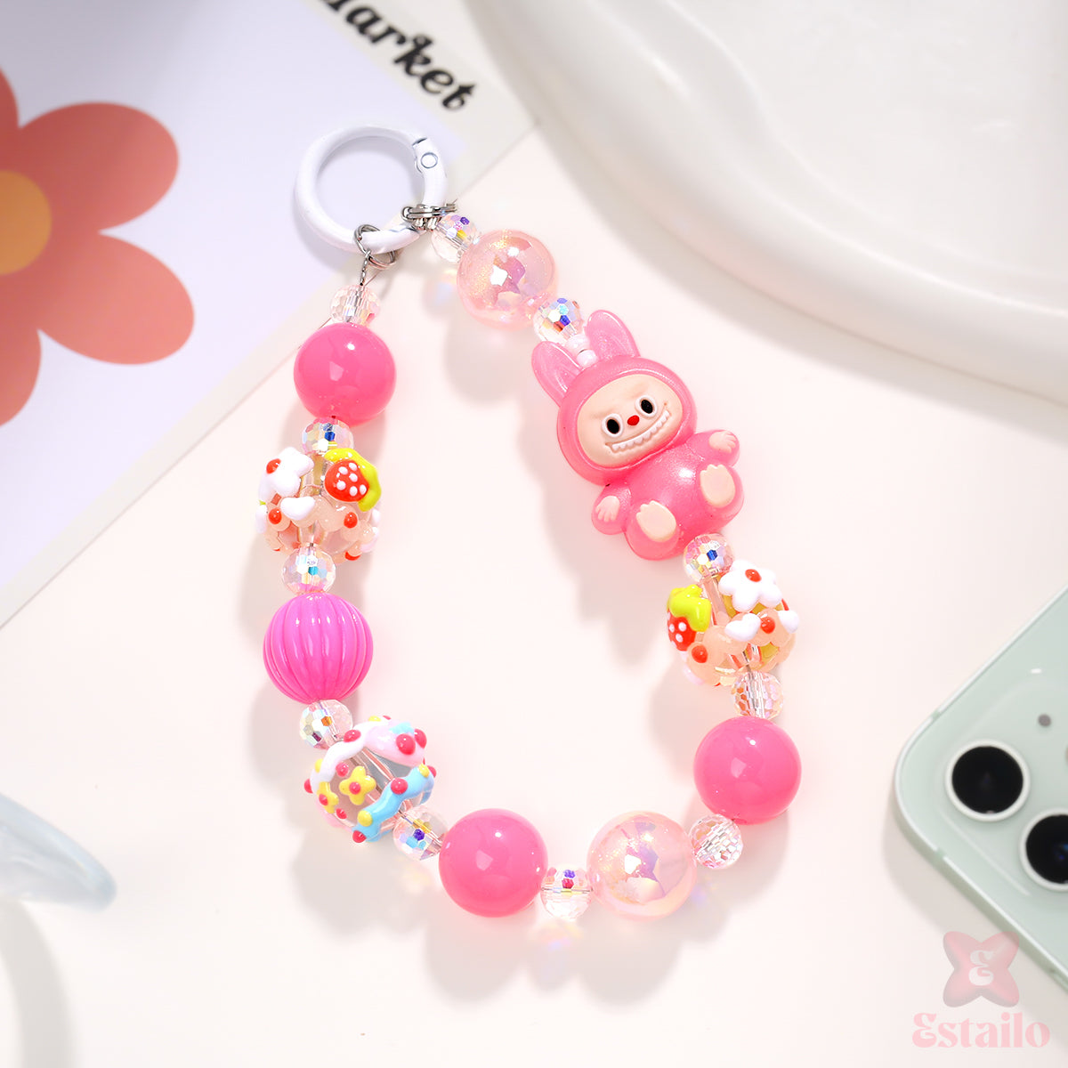 Teddy Whirl Phone Charm