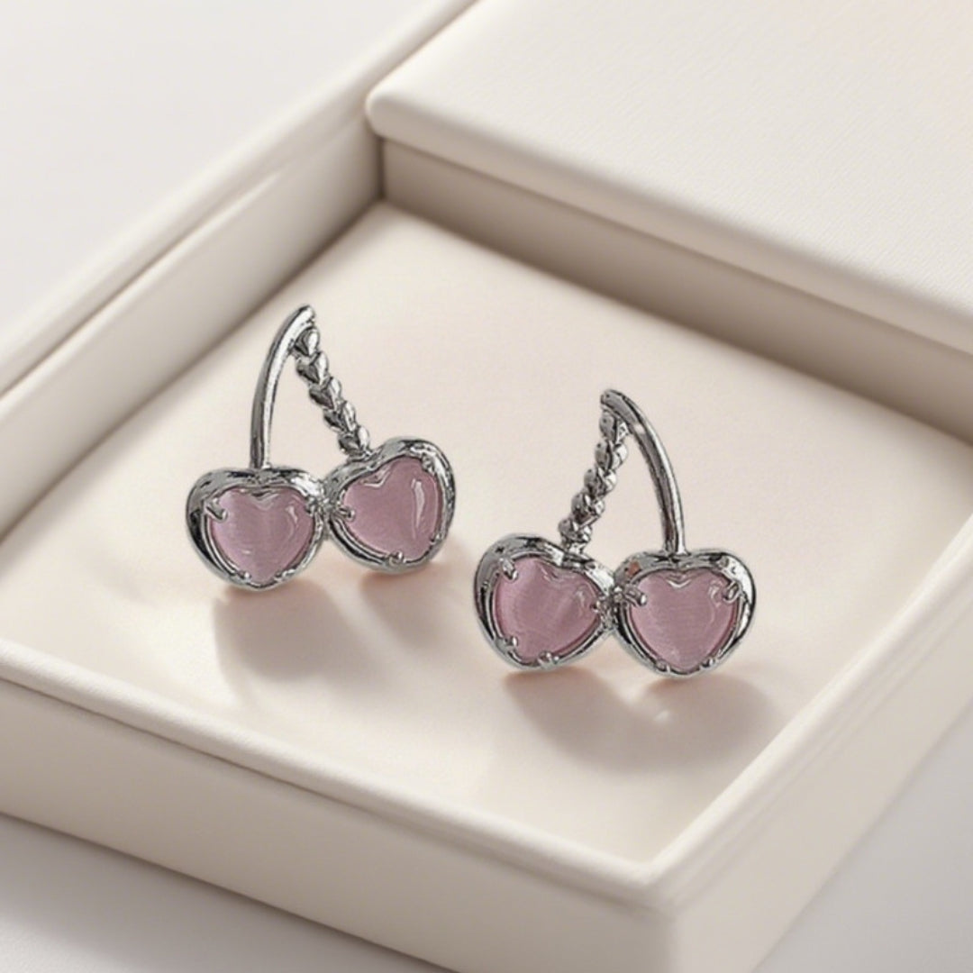Pink Blossom Cherries Earrings