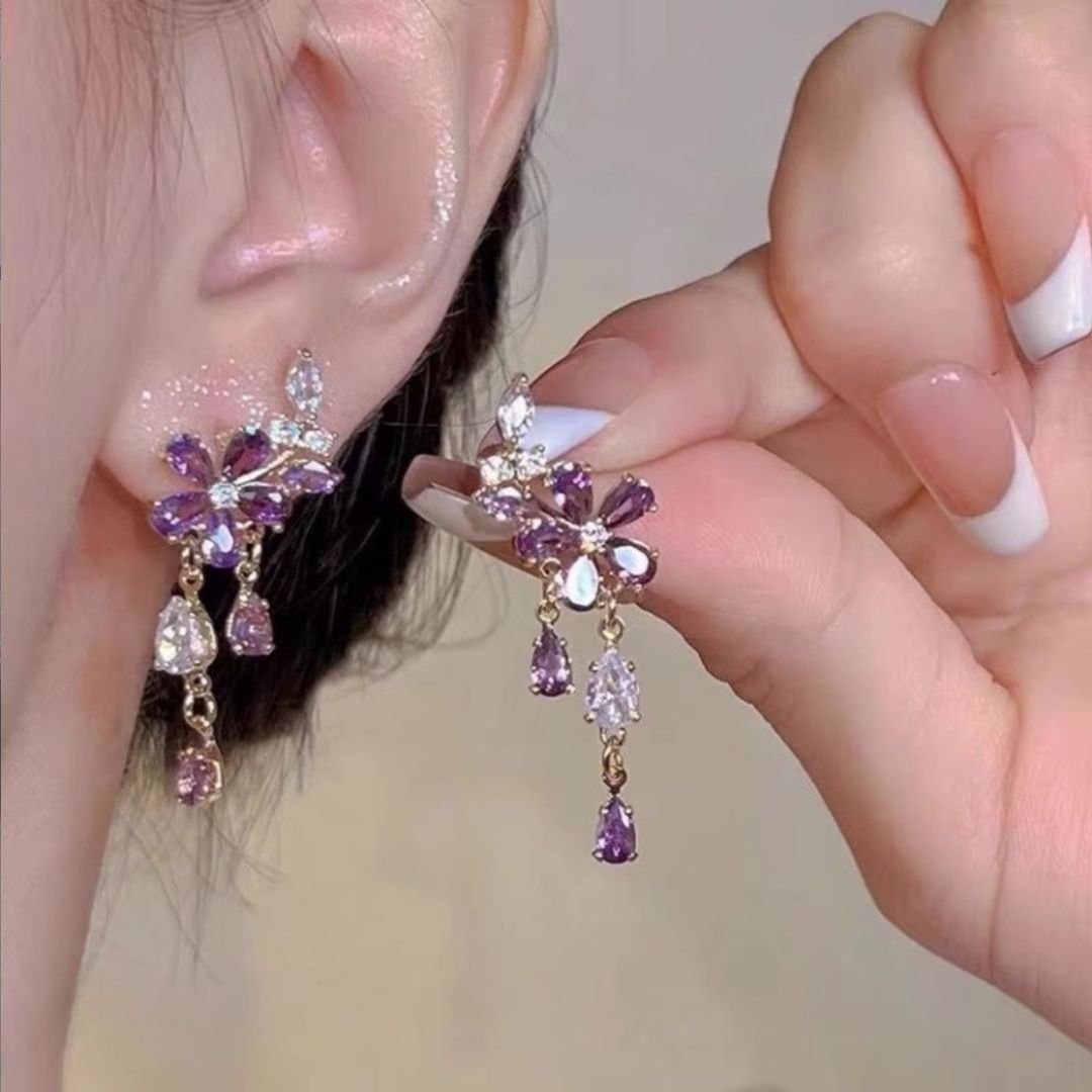 Regal Orchid Zircon Earrings